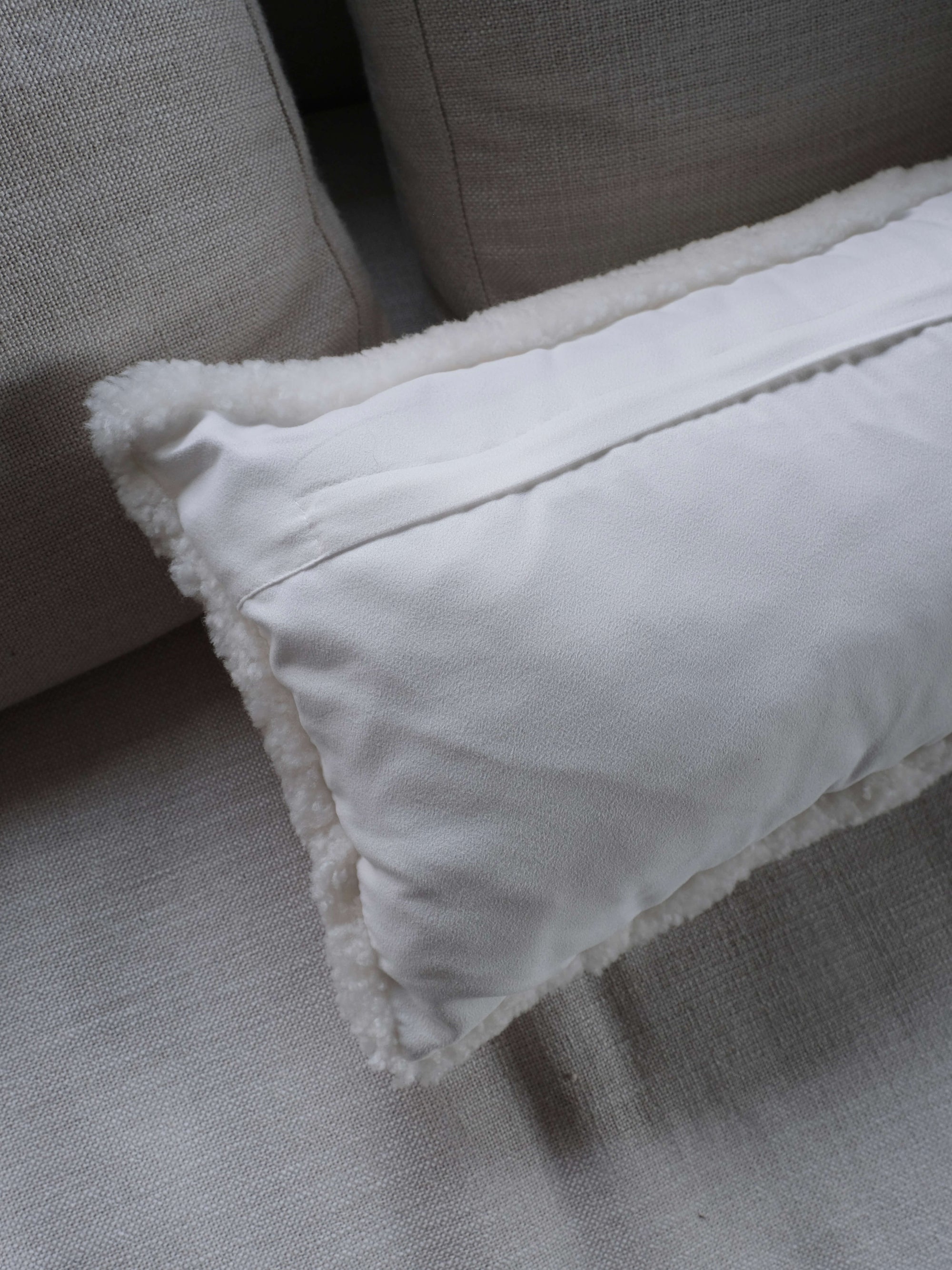 Sheepkin Lumbar Pillow in Cream