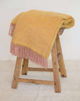 Mohair Blanket in Yellow and Pink