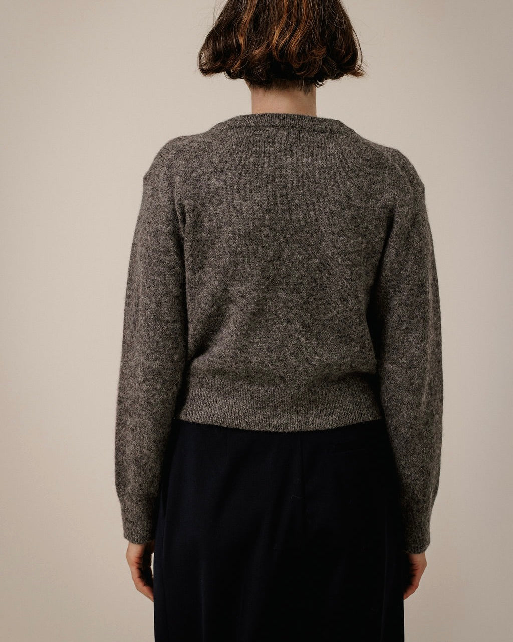 Baby Alpaca Crewneck in Charcoal