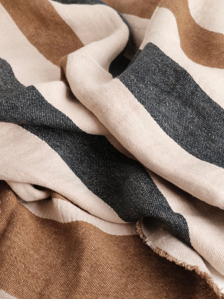 Linen Bath Towel in Dakota Stripe