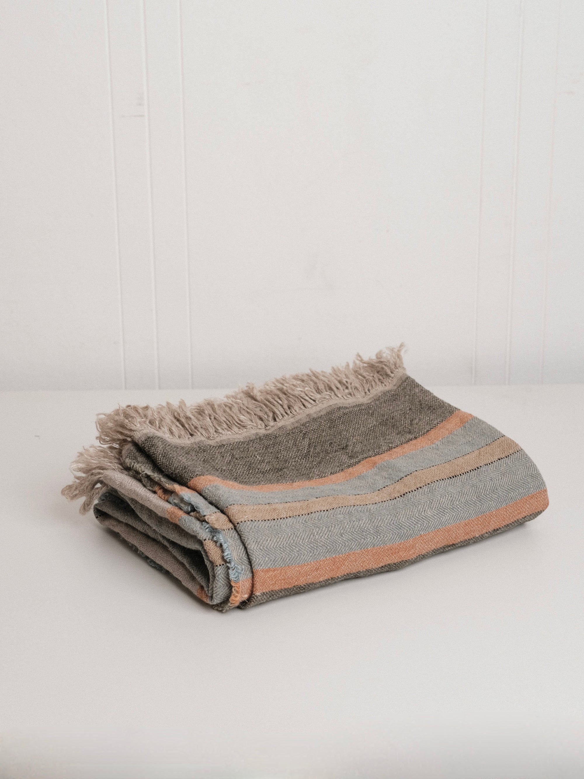Linen Bath Towel in Multi Stripe