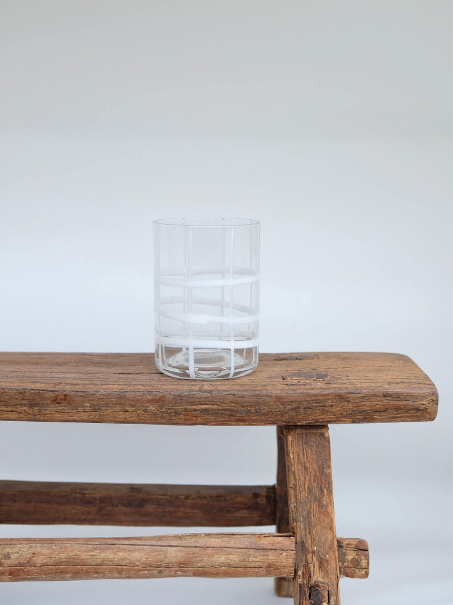 Checkered Glass in Clear and White