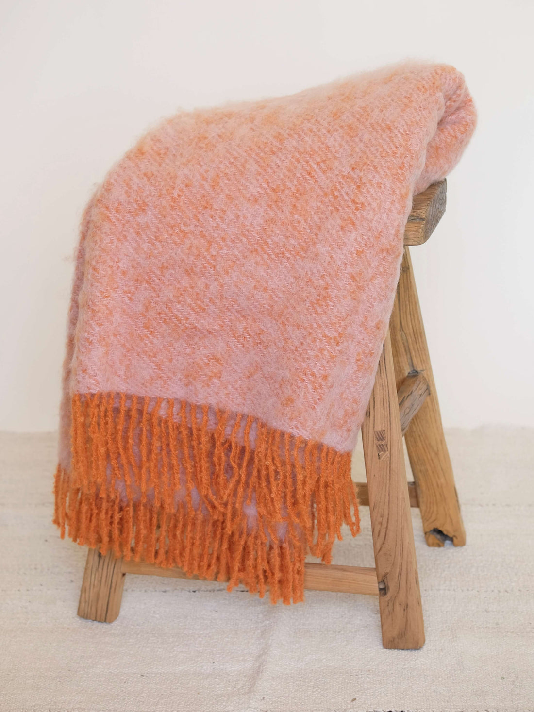 Mohair Blanket in Lavender and Orange