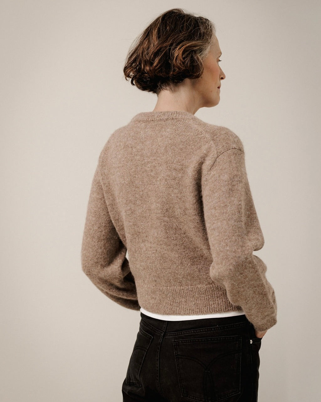 Baby Alpaca Crewneck in Dark Fawn