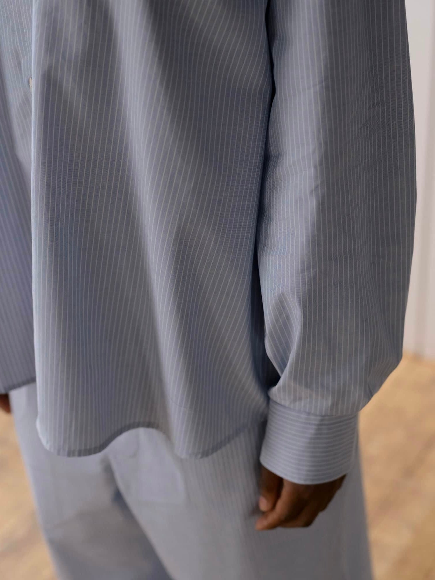Claude Button Up in Blue Stripe