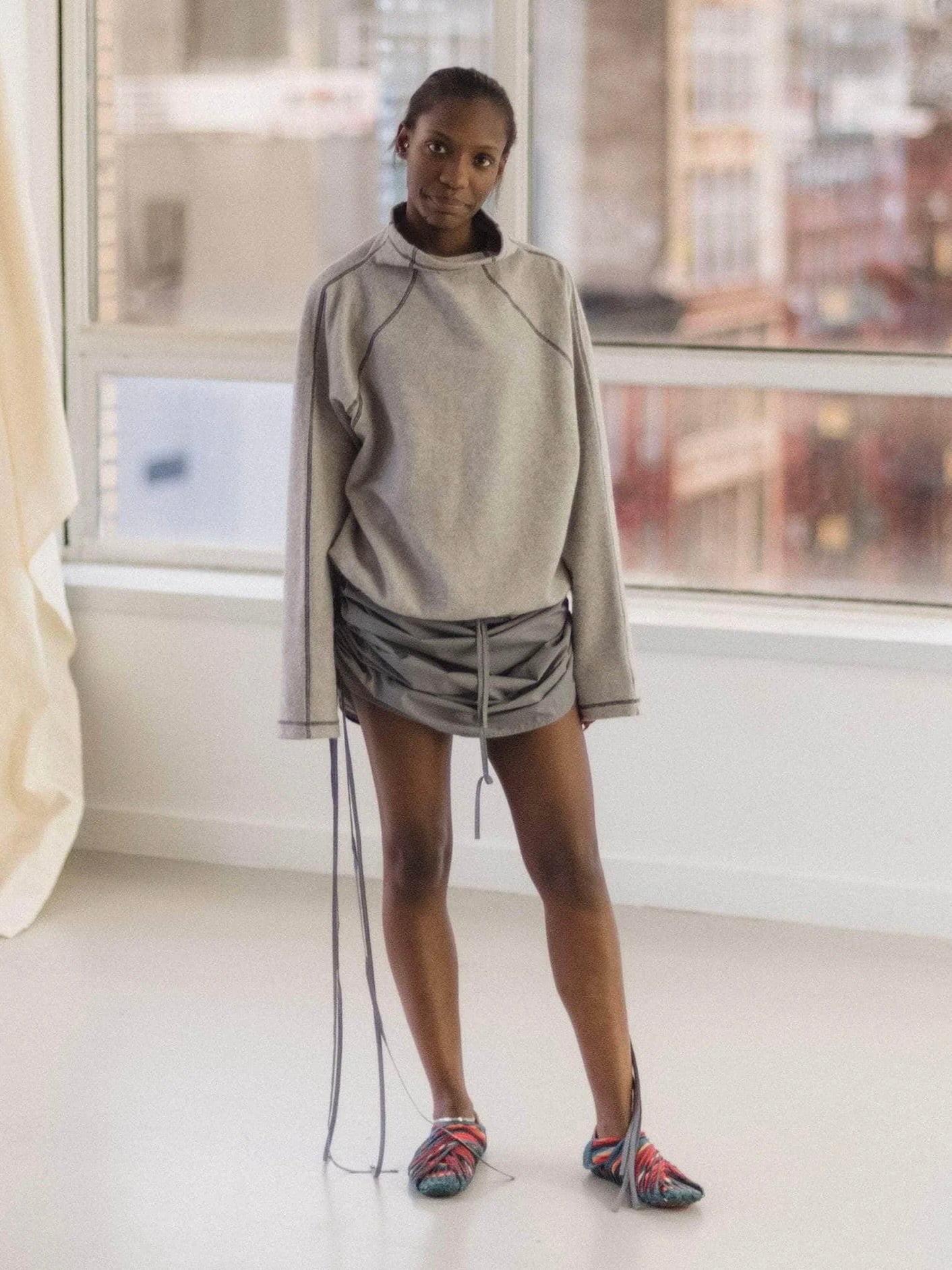 Fold Turtleneck in Grey Melange