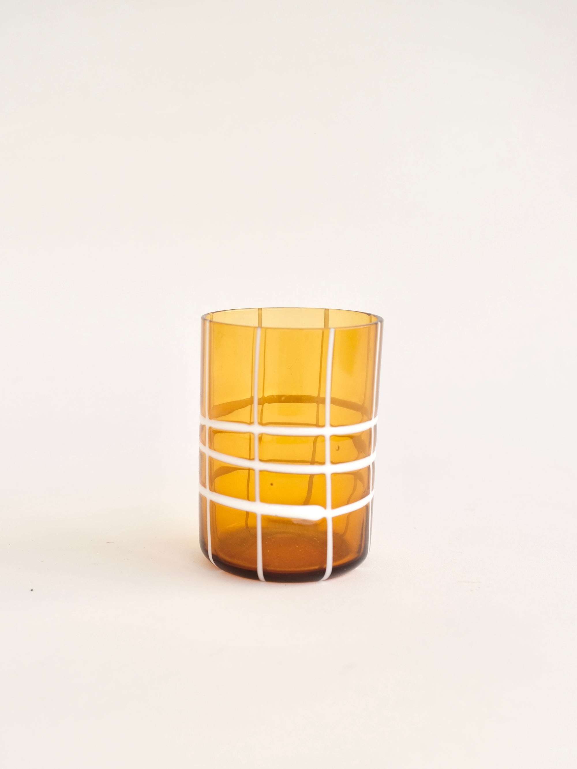 Checkered Glass in Amber and White