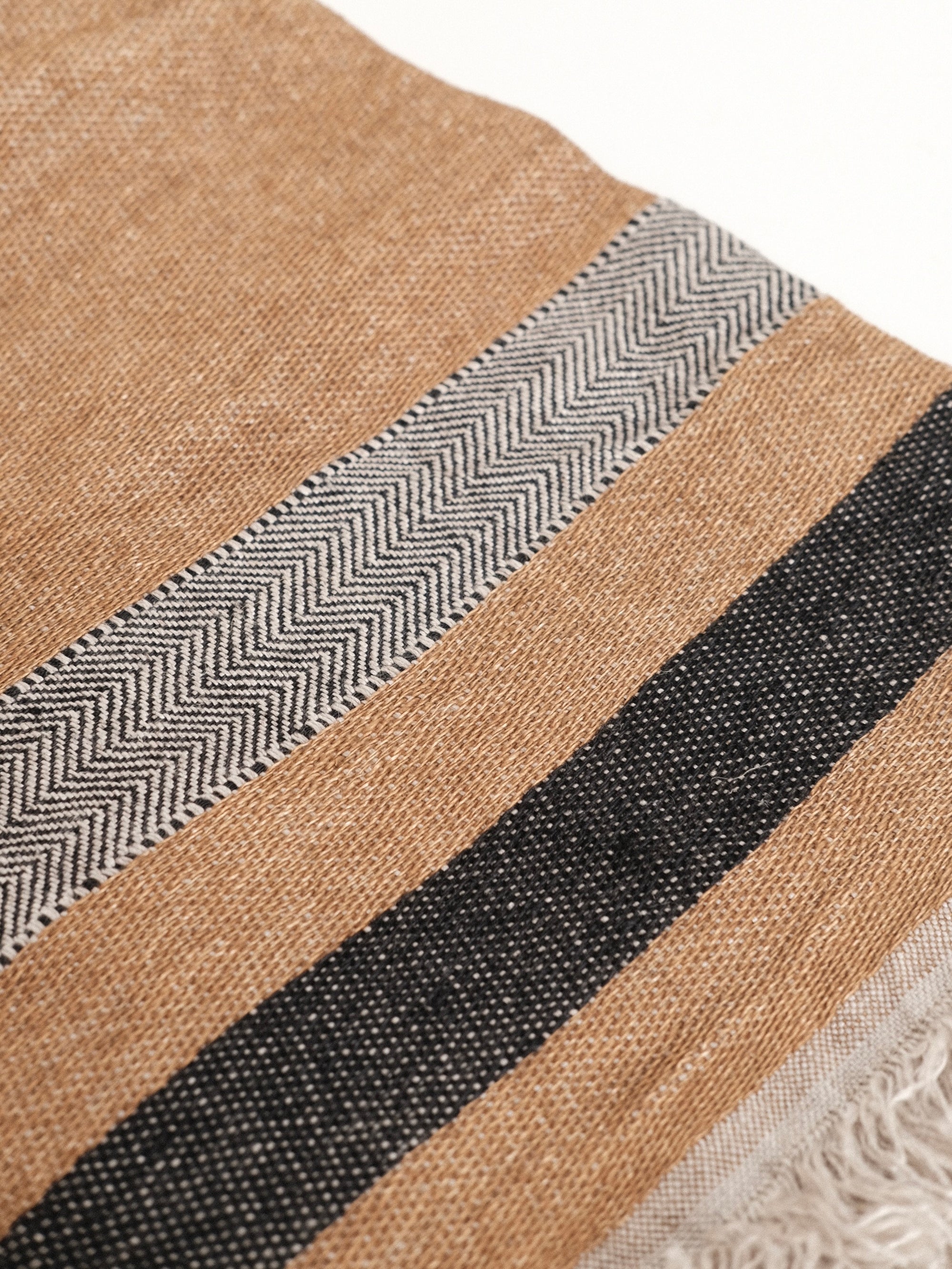 Hand Towel in Brown Stripe