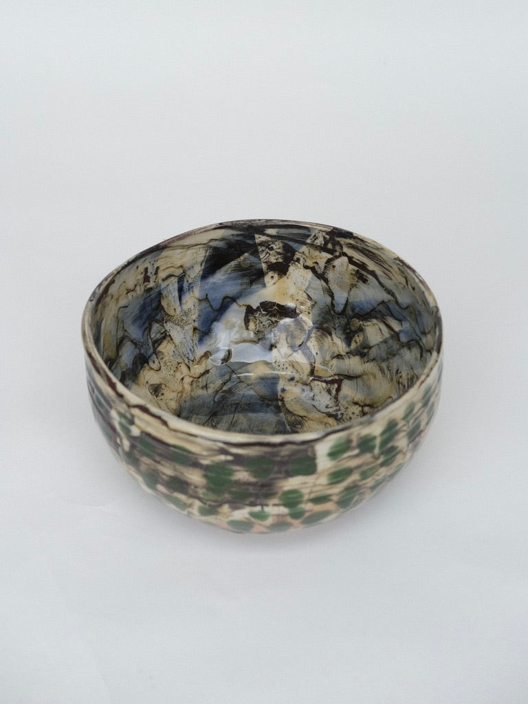 Green Polka Dot Salad Bowl