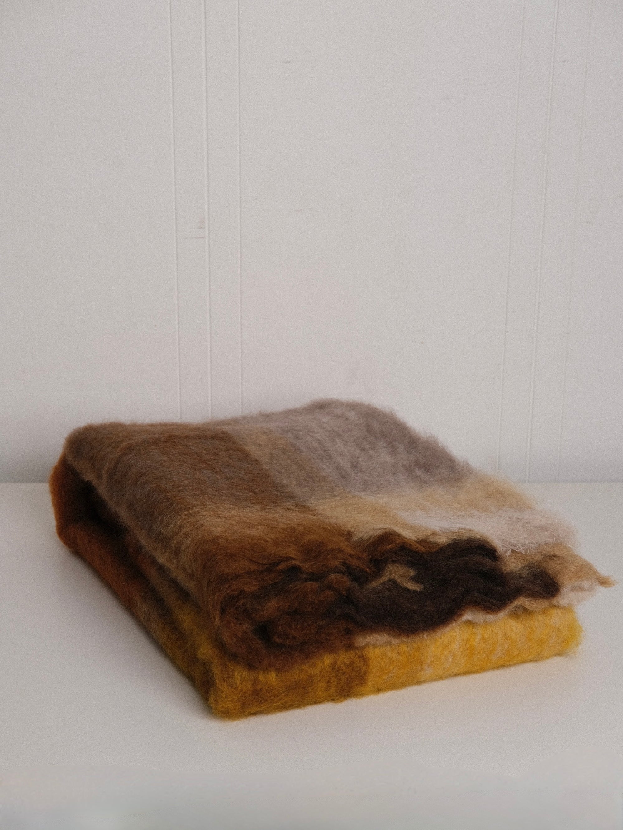 Mohair Blanket in Earth Check