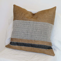 Libeco Linen Pillow in Brown Stripe