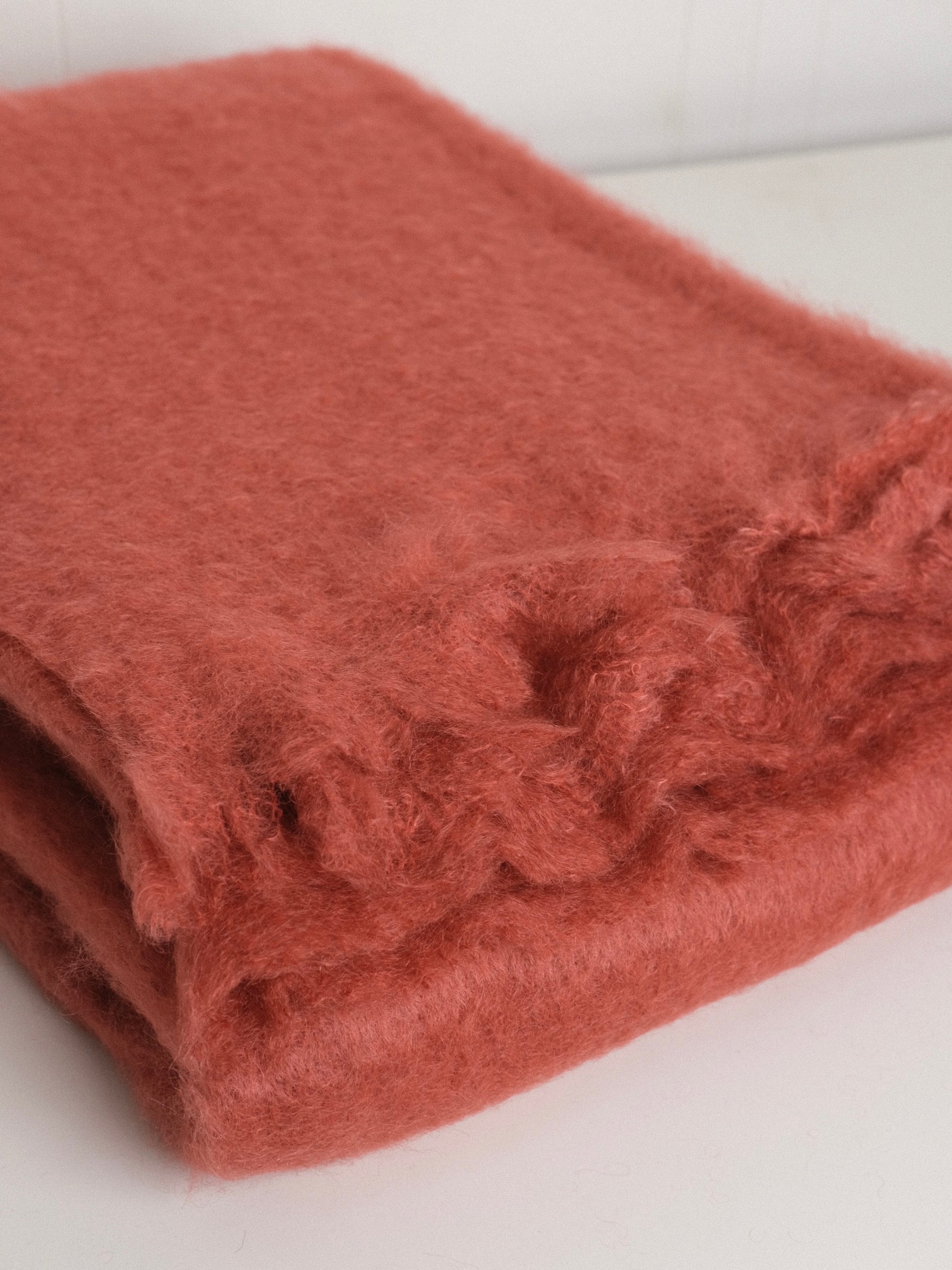 Mohair Blanket in Salmon