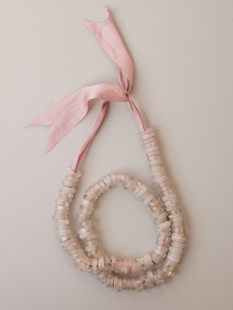 Vintage German Glass Donut Beads in Clear