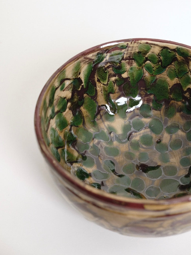 Medium Green Polka Dot Serving Bowl