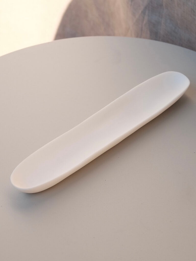 White Sculpt Olive Dish by Tina Frey