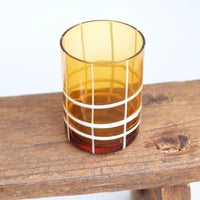 Checkered Glass in Amber and White