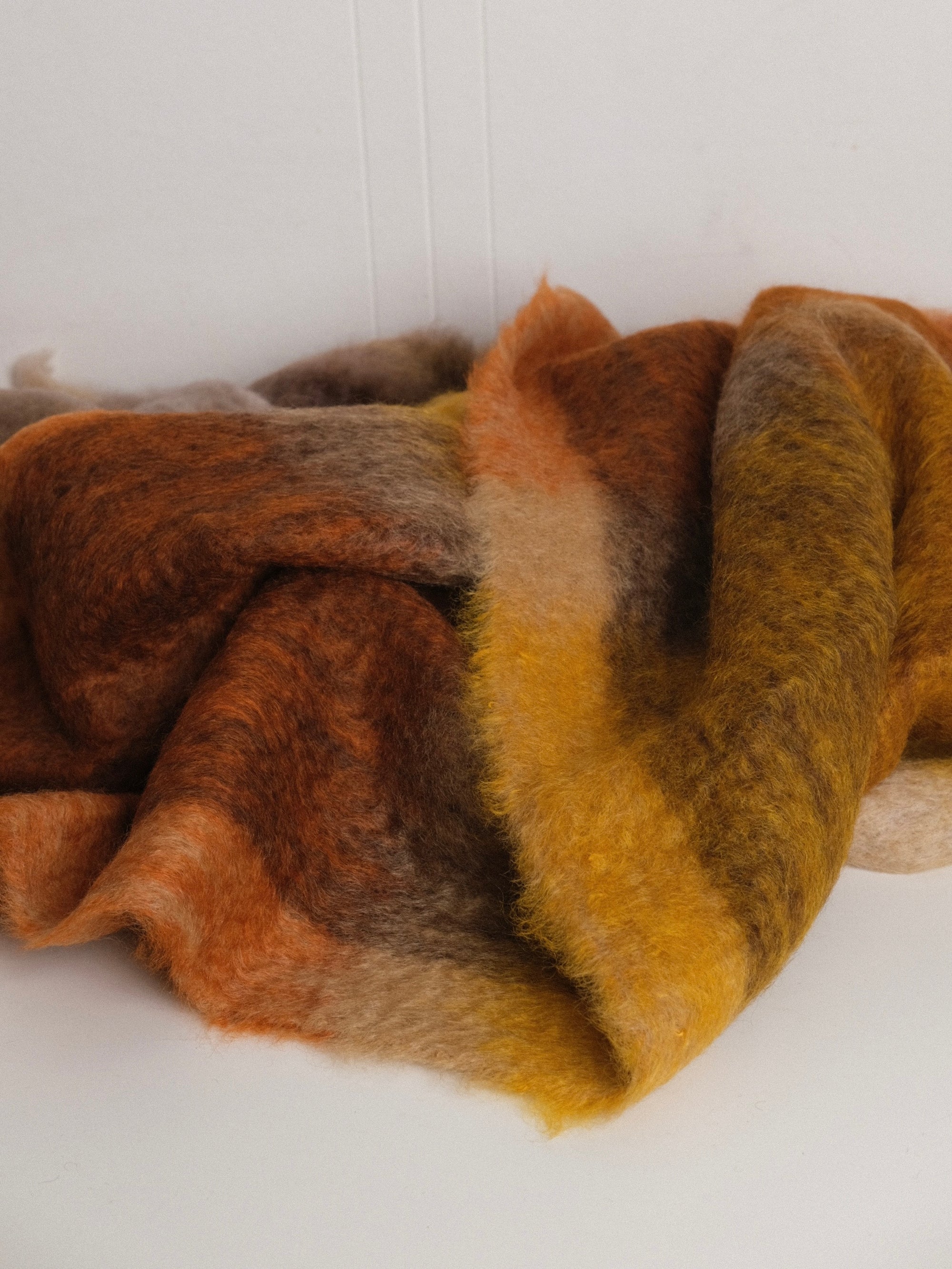 Mohair Blanket in Earth Check
