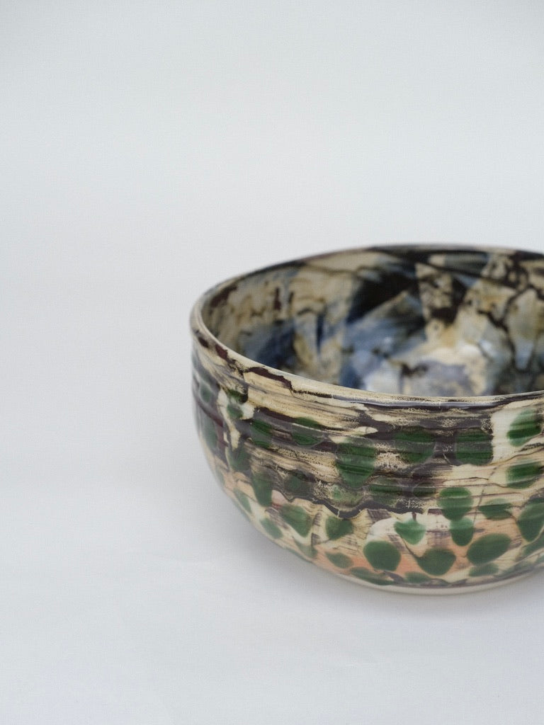 Green Polka Dot Salad Bowl