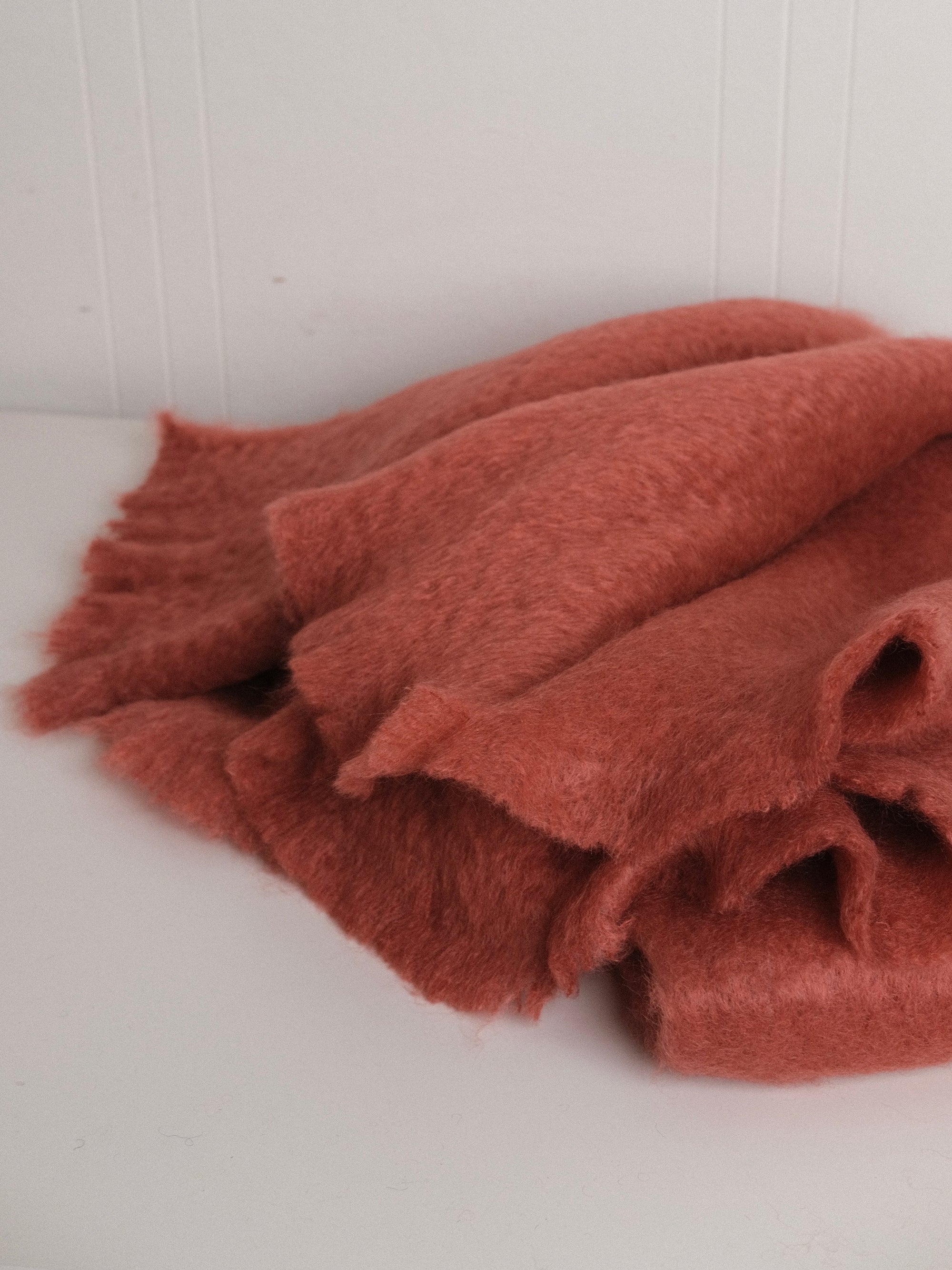 Mohair Blanket in Salmon