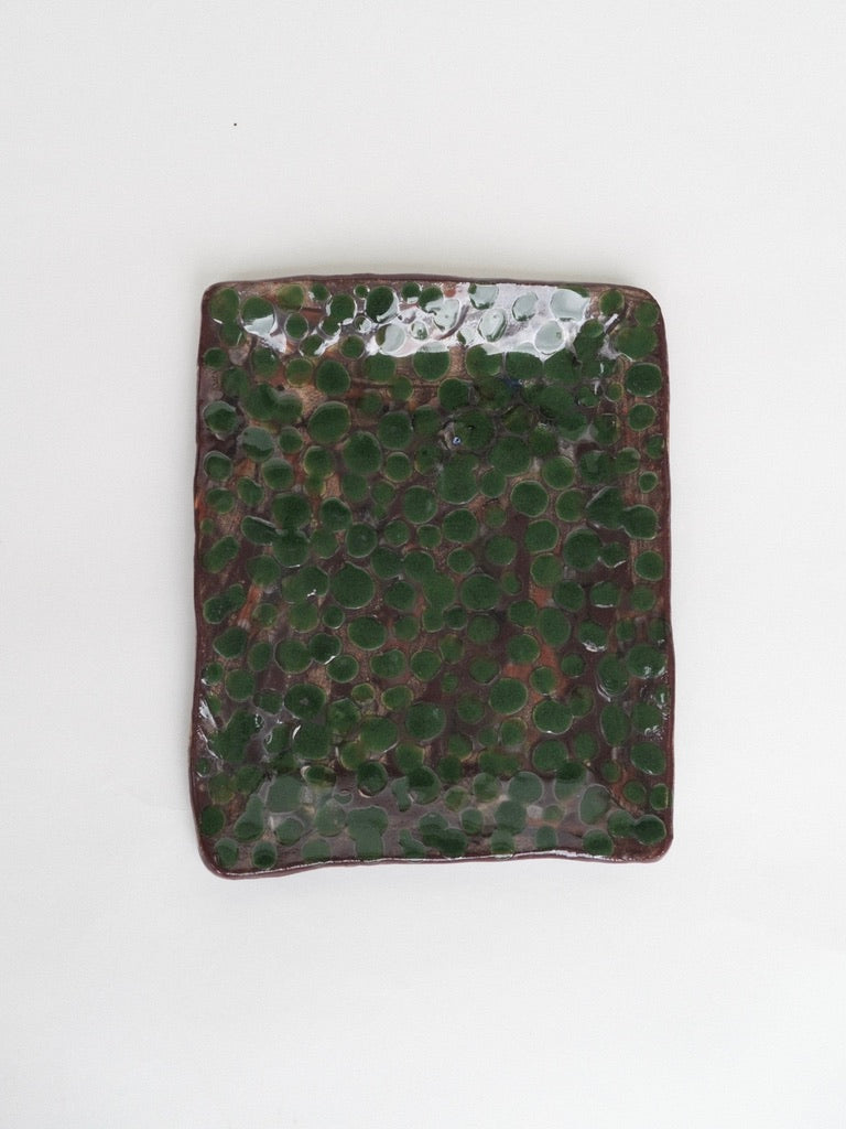 Green Polka Dot Platter
