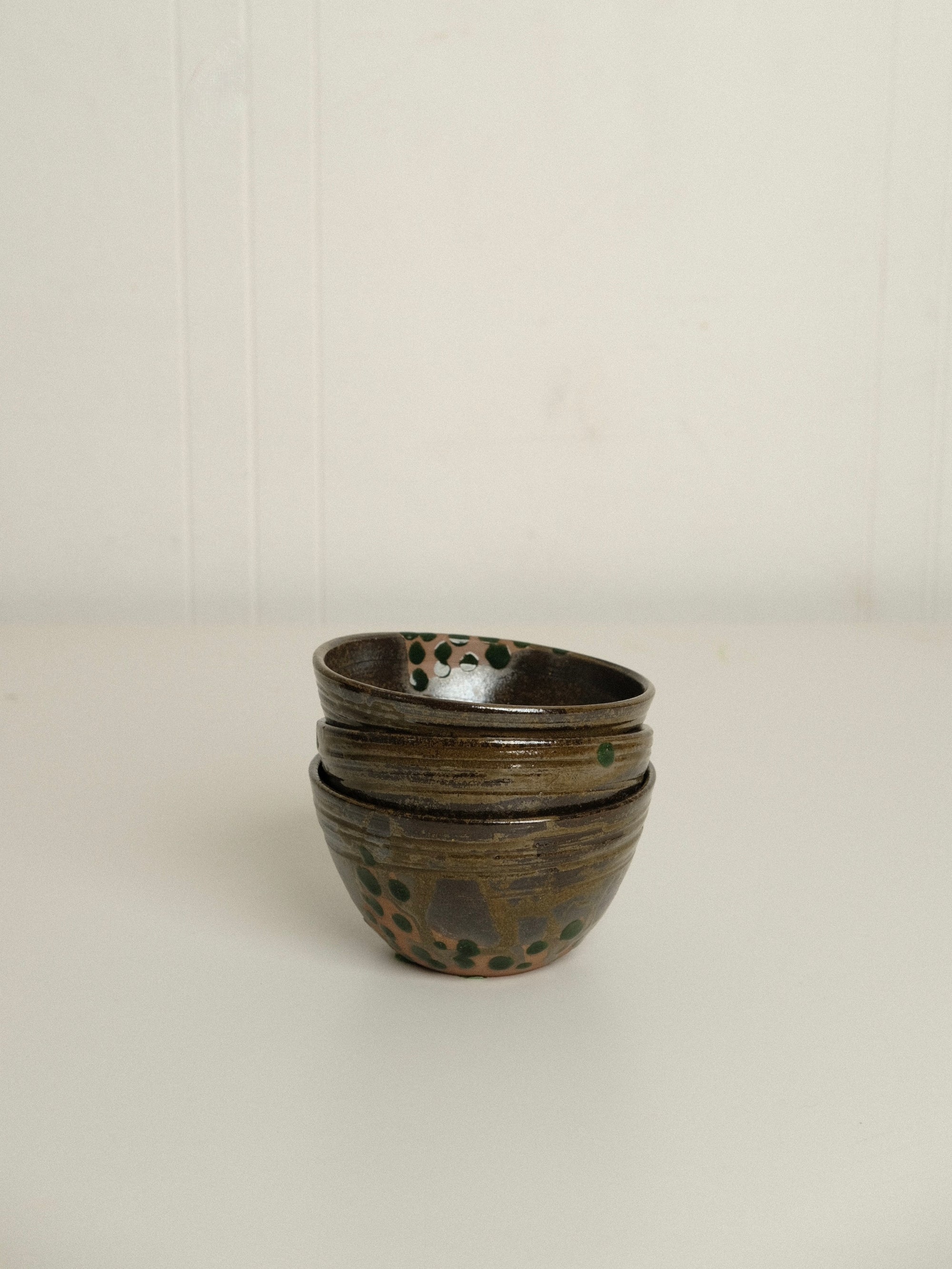 Small Green Polka Dot Serving Bowl