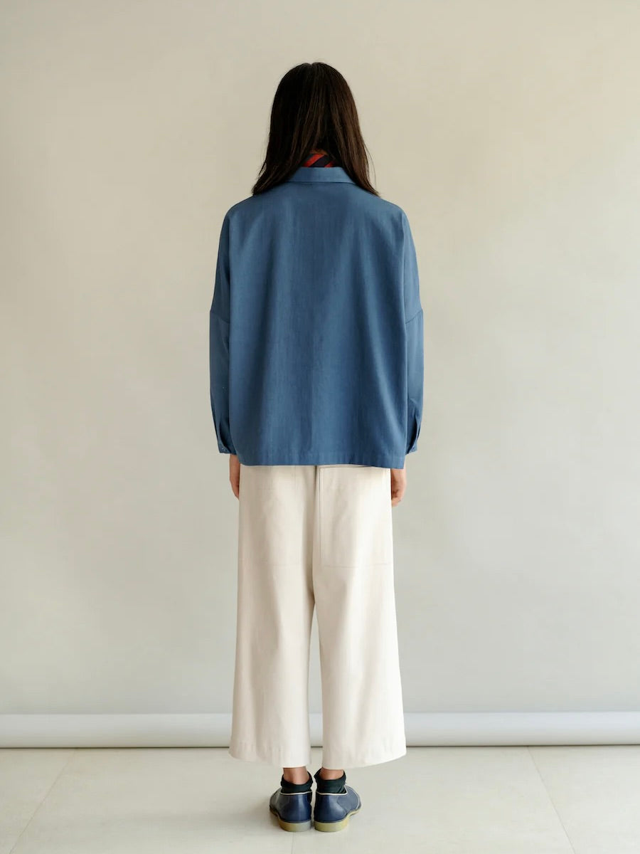 Cotton Shirt in French Blue