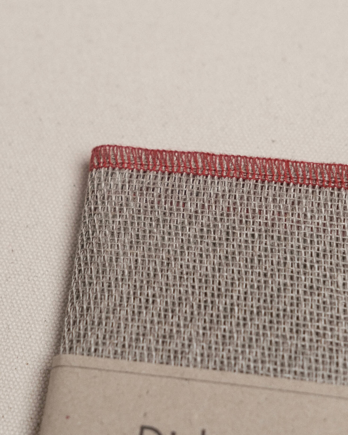 Linen Dishcloth in Natural and Red