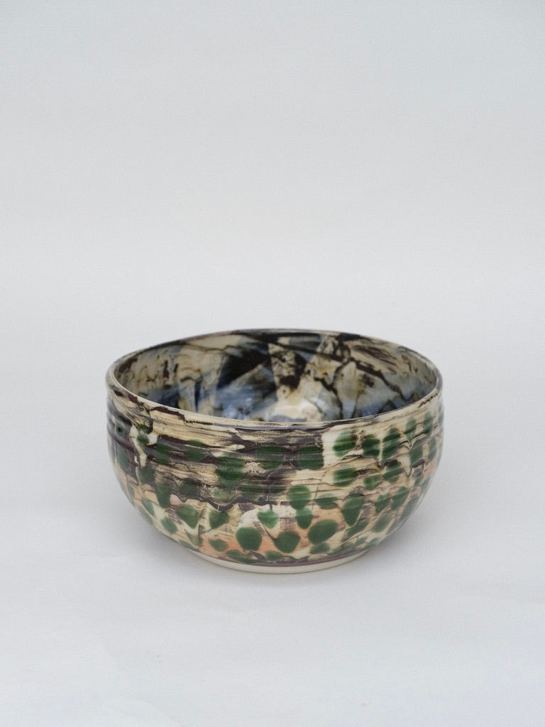 Green Polka Dot Salad Bowl