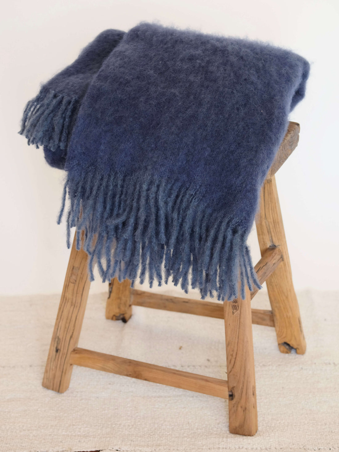 Mohair Blanket in Tide and Marine