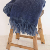 Mohair Blanket in Tide and Marine