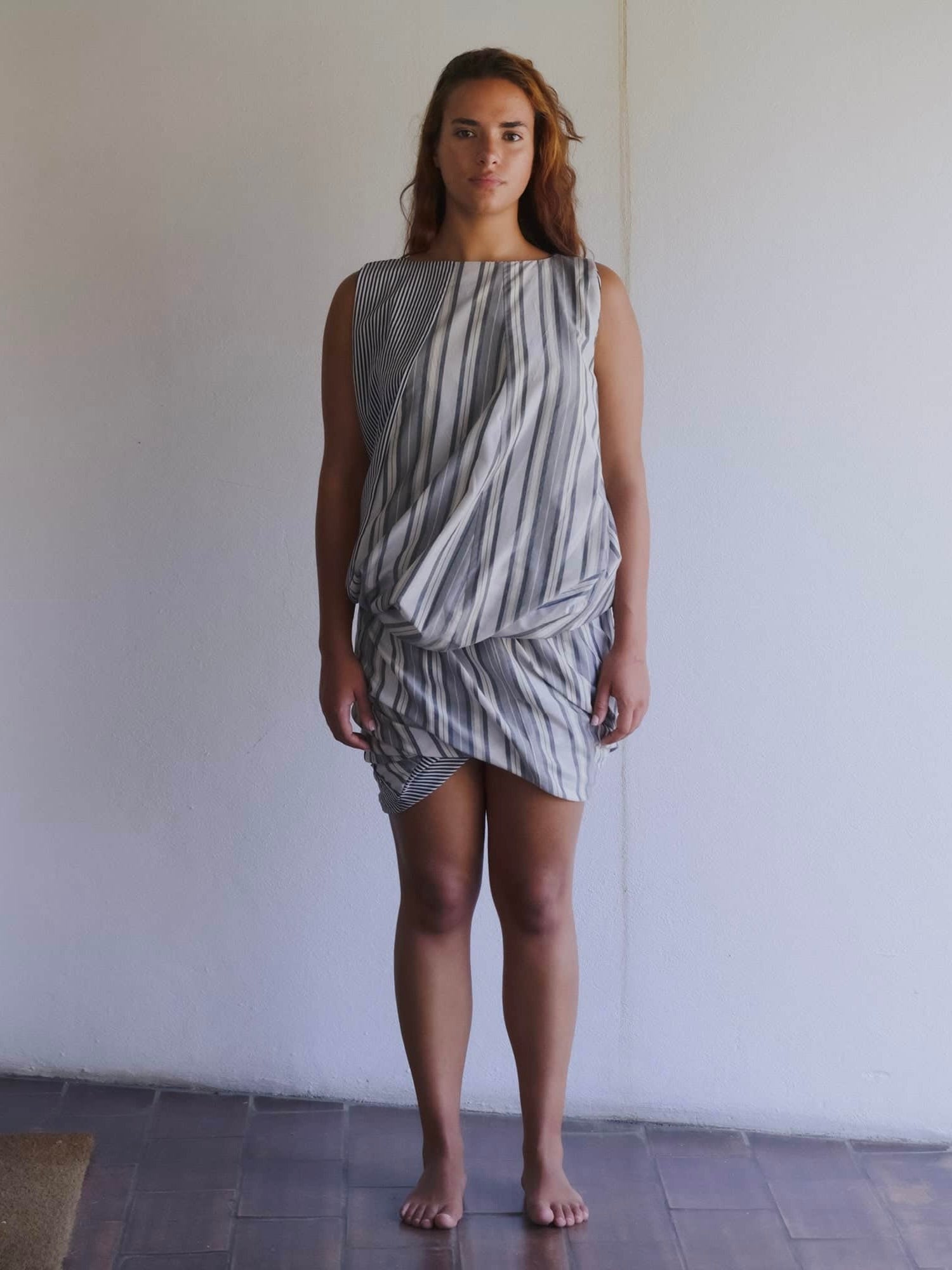 Bella Top in Grey Stripe