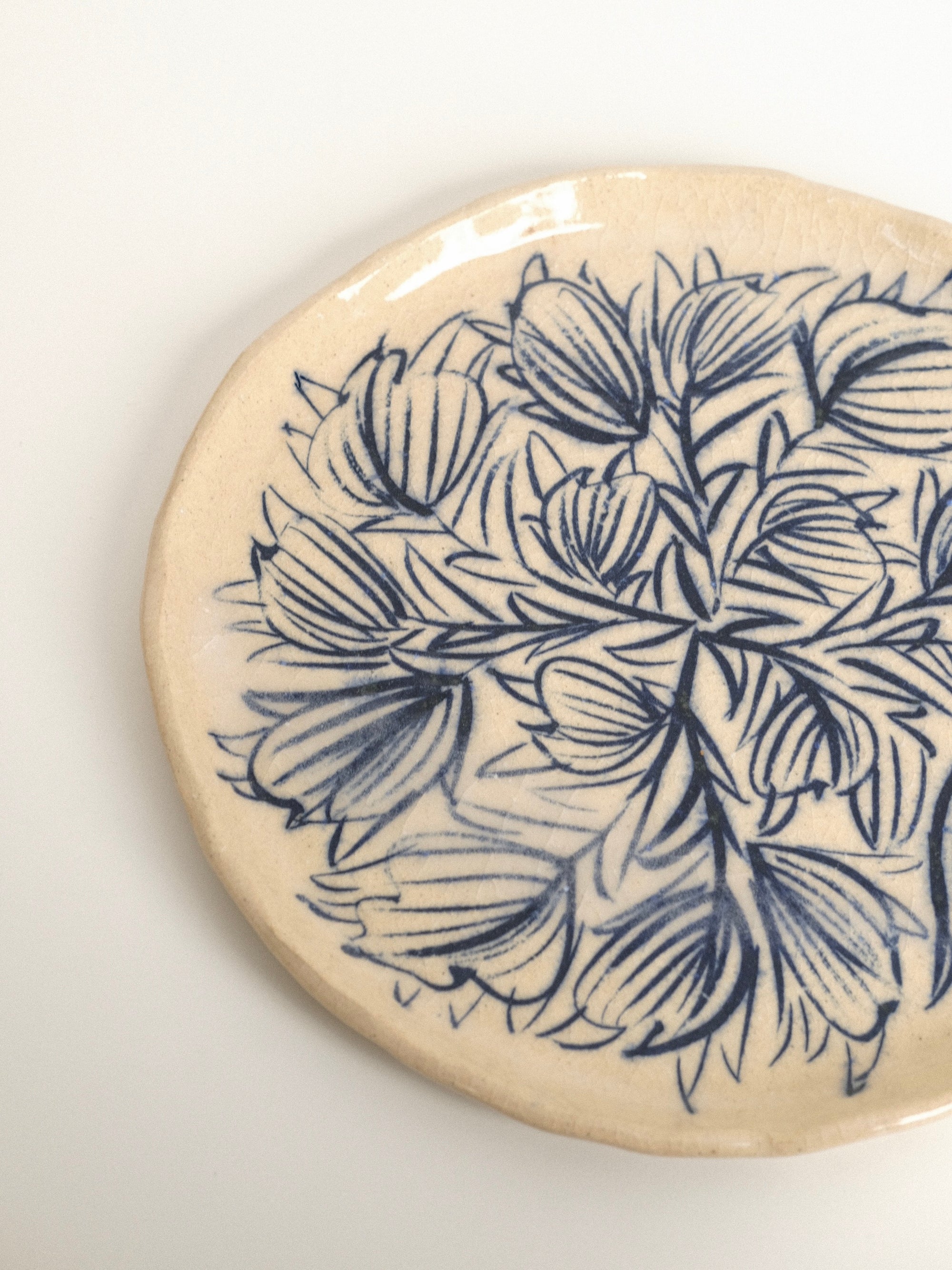 Blue Flowers Plate