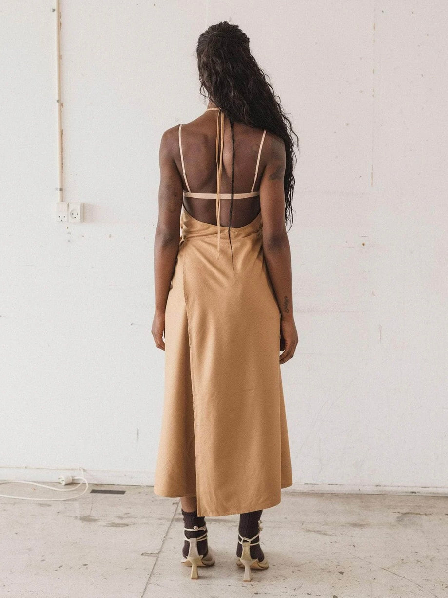 Apron Dress in Brown