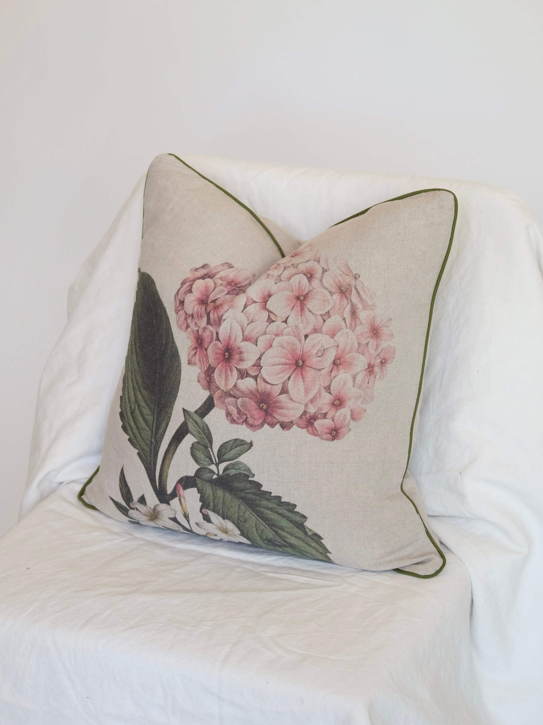 Linen Hydrangea Cushion