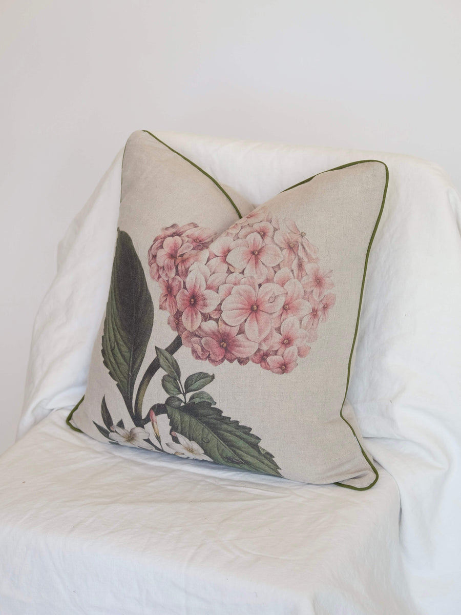 Linen Hydrangea Cushion