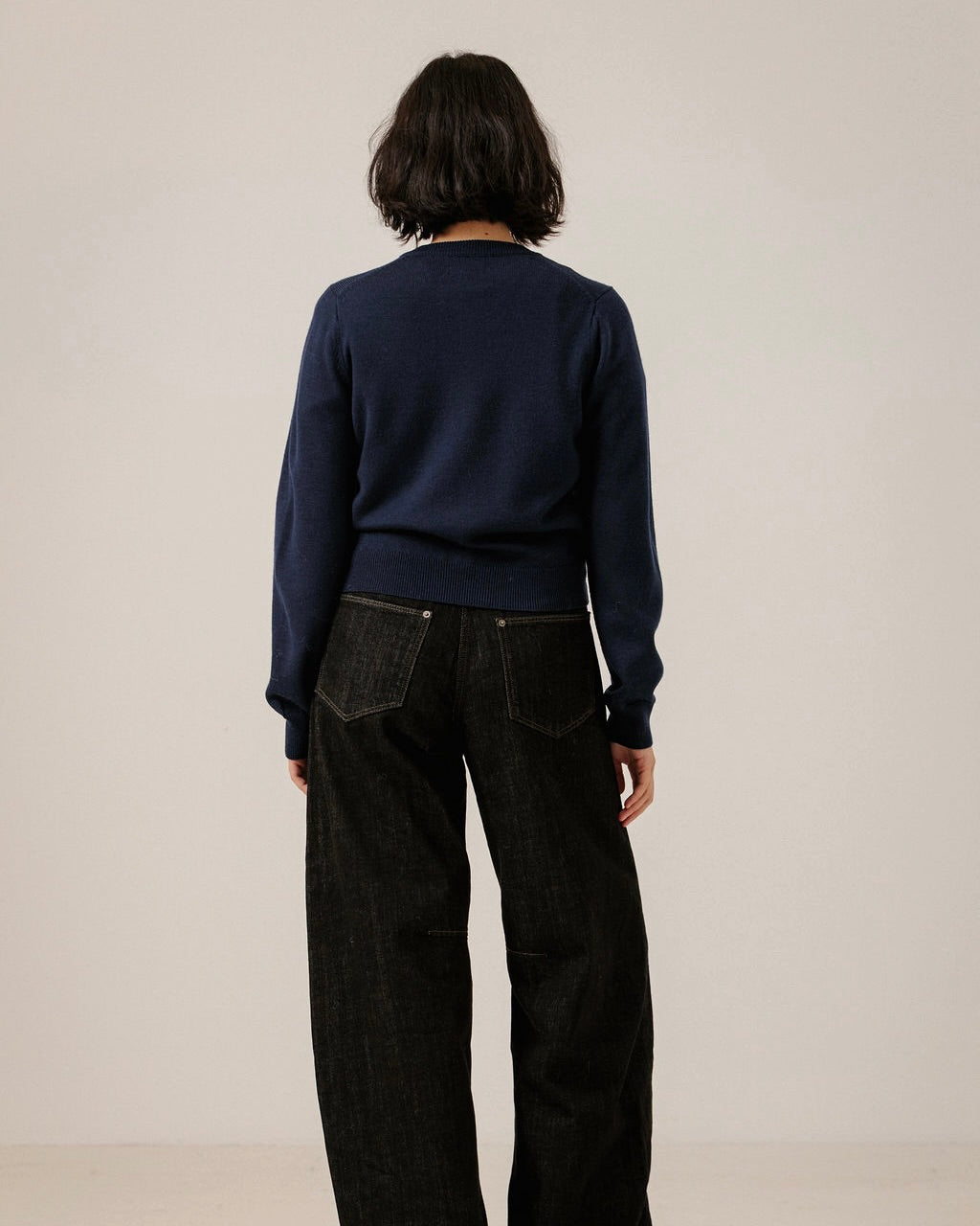 Classic Merino Cardigan in Navy