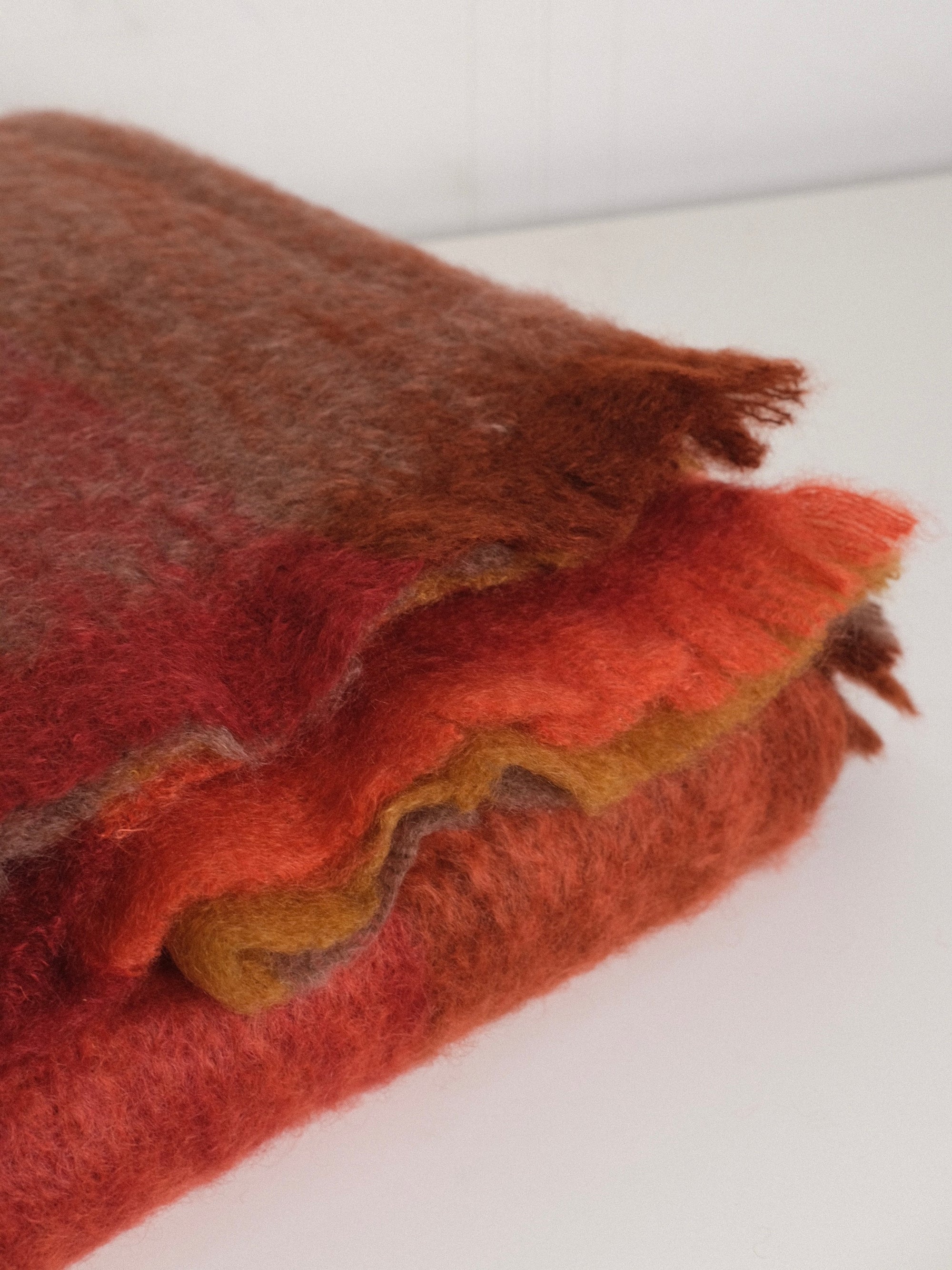 Mohair Blanket in Spice Check