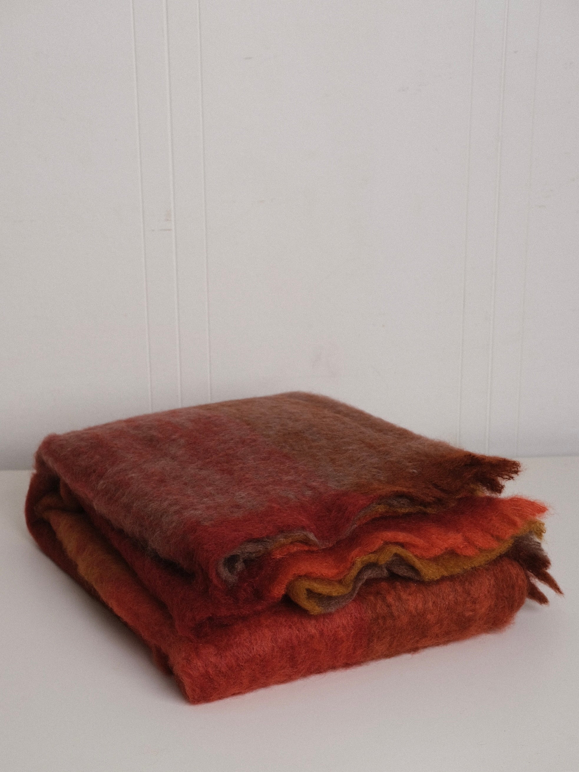 Mohair Blanket in Spice Check
