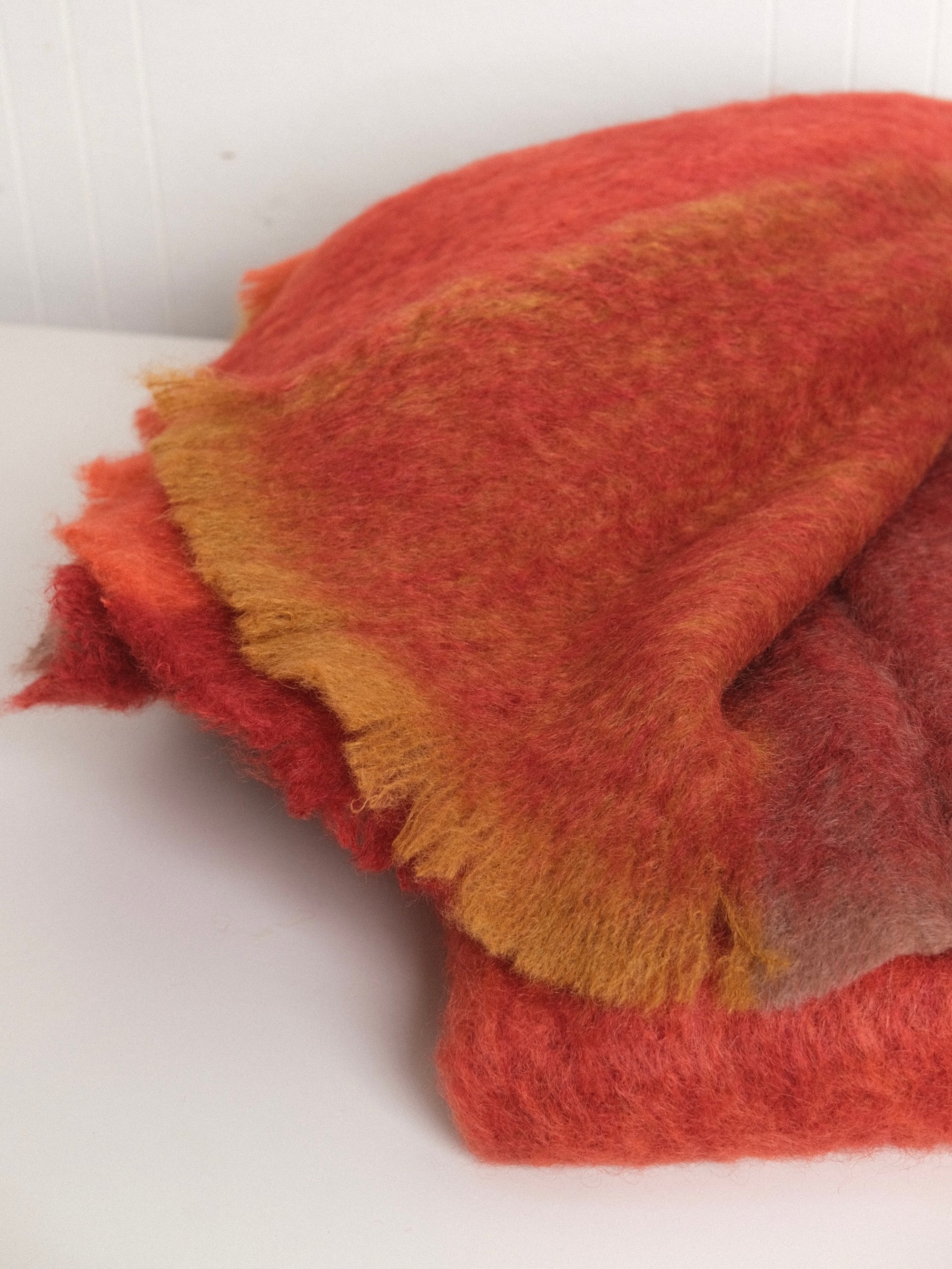 Mohair Blanket in Spice Check