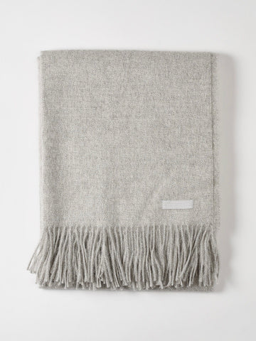 Pale Grey Alpaca Blanket by Linen Way
