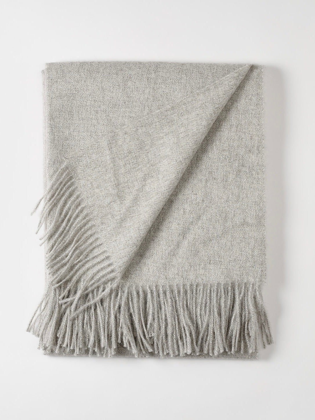 Pale Grey Alpaca Blanket by Linen Way