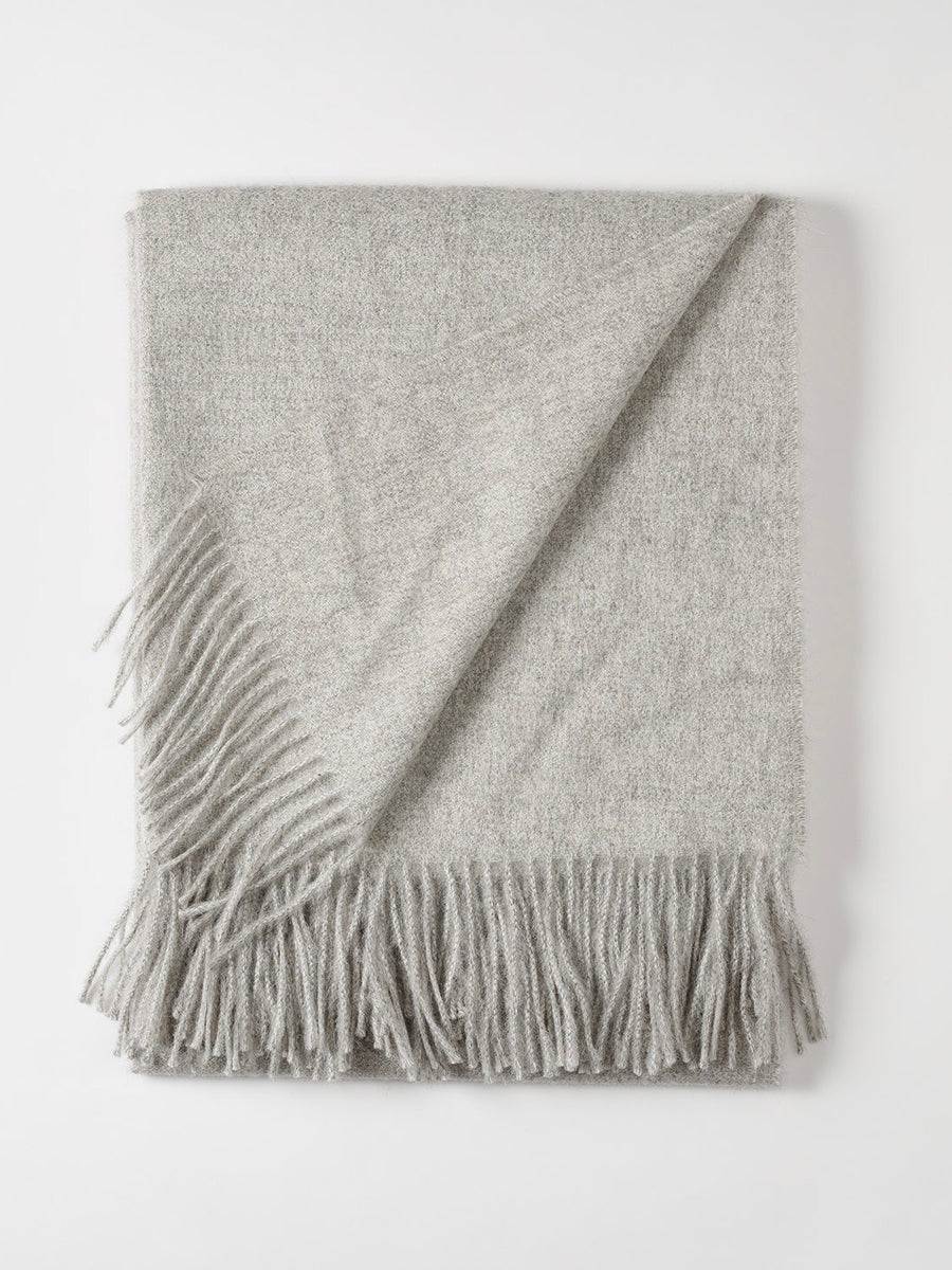 Pale Grey Alpaca Blanket by Linen Way