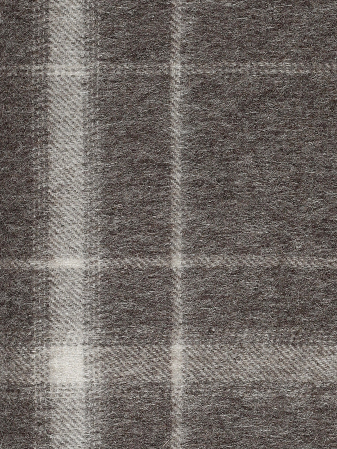 Grey/Ivory Plaid Alpaca Blanket by Linen Way