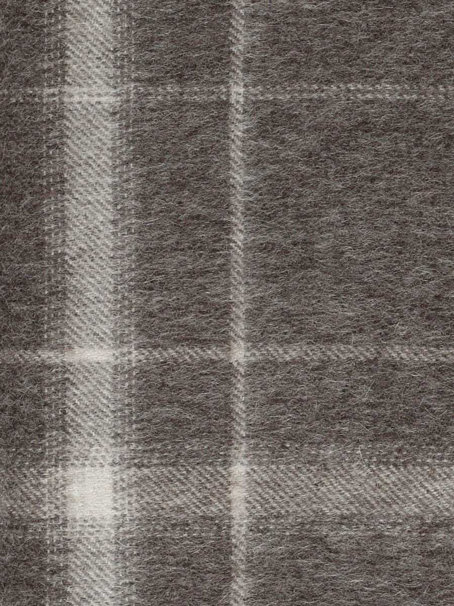 Grey/Ivory Plaid Alpaca Blanket by Linen Way
