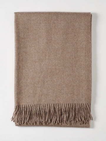 Pale Brown Alpaca Blanket by Linen Way