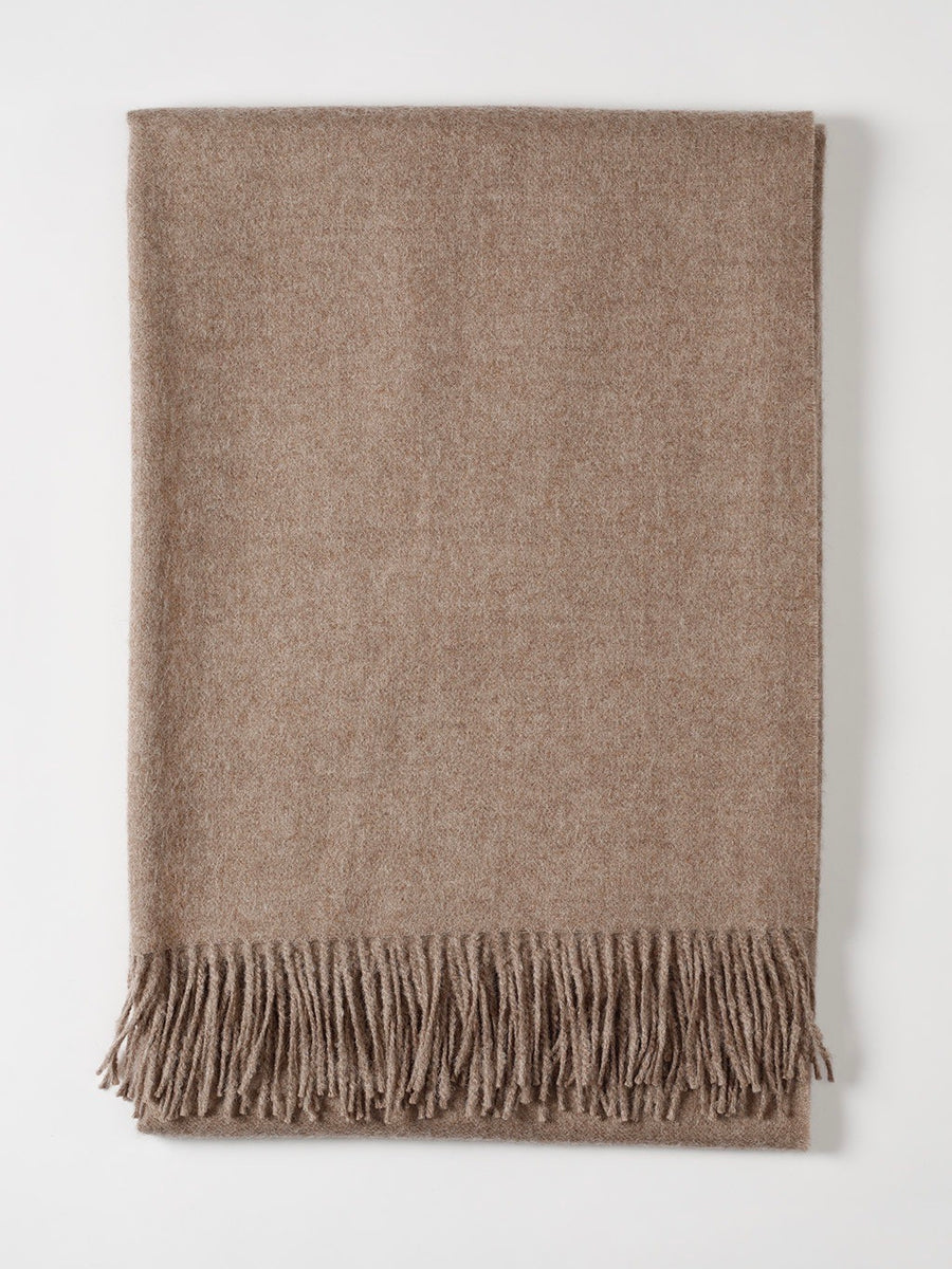 Pale Brown Alpaca Blanket by Linen Way