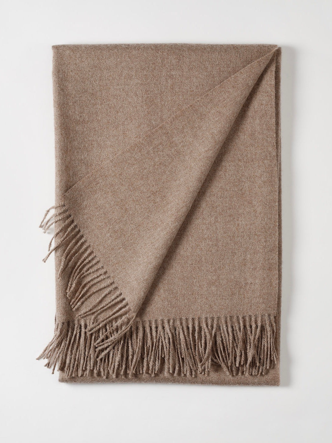 Pale Brown Alpaca Blanket by Linen Way
