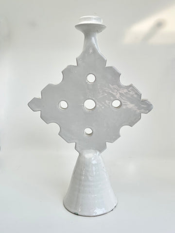 White Clay Candle Holder